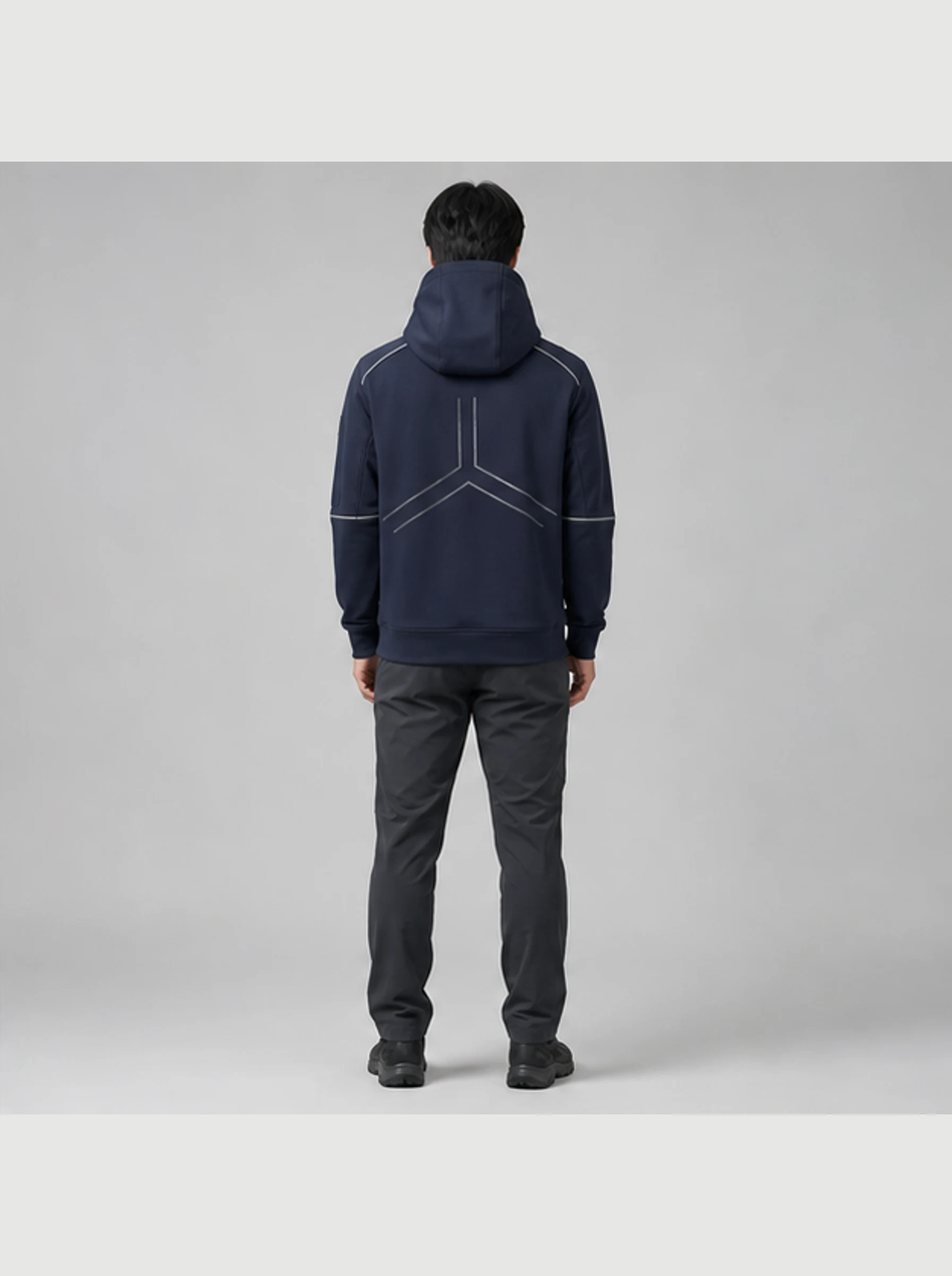 Meridian Half-Zip Hoodie back view - Clothixpack technical hoodie