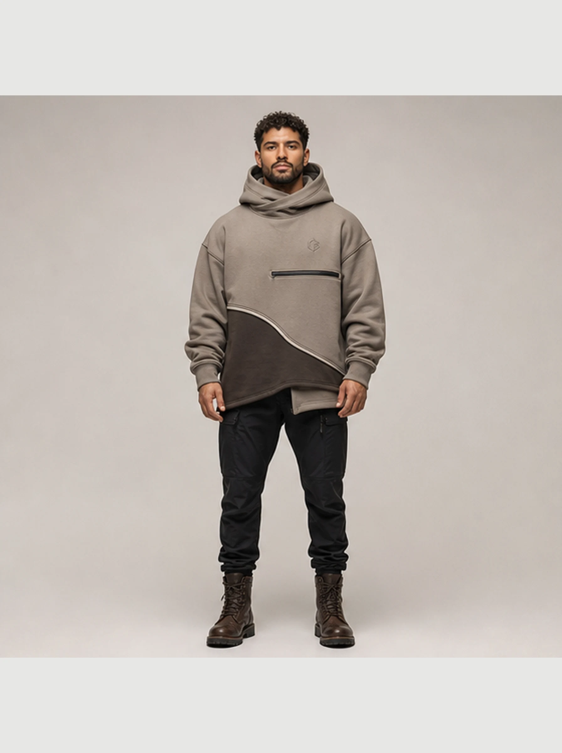 Quarry Cowl Hoodie front view - Clothixpack technical hoodie