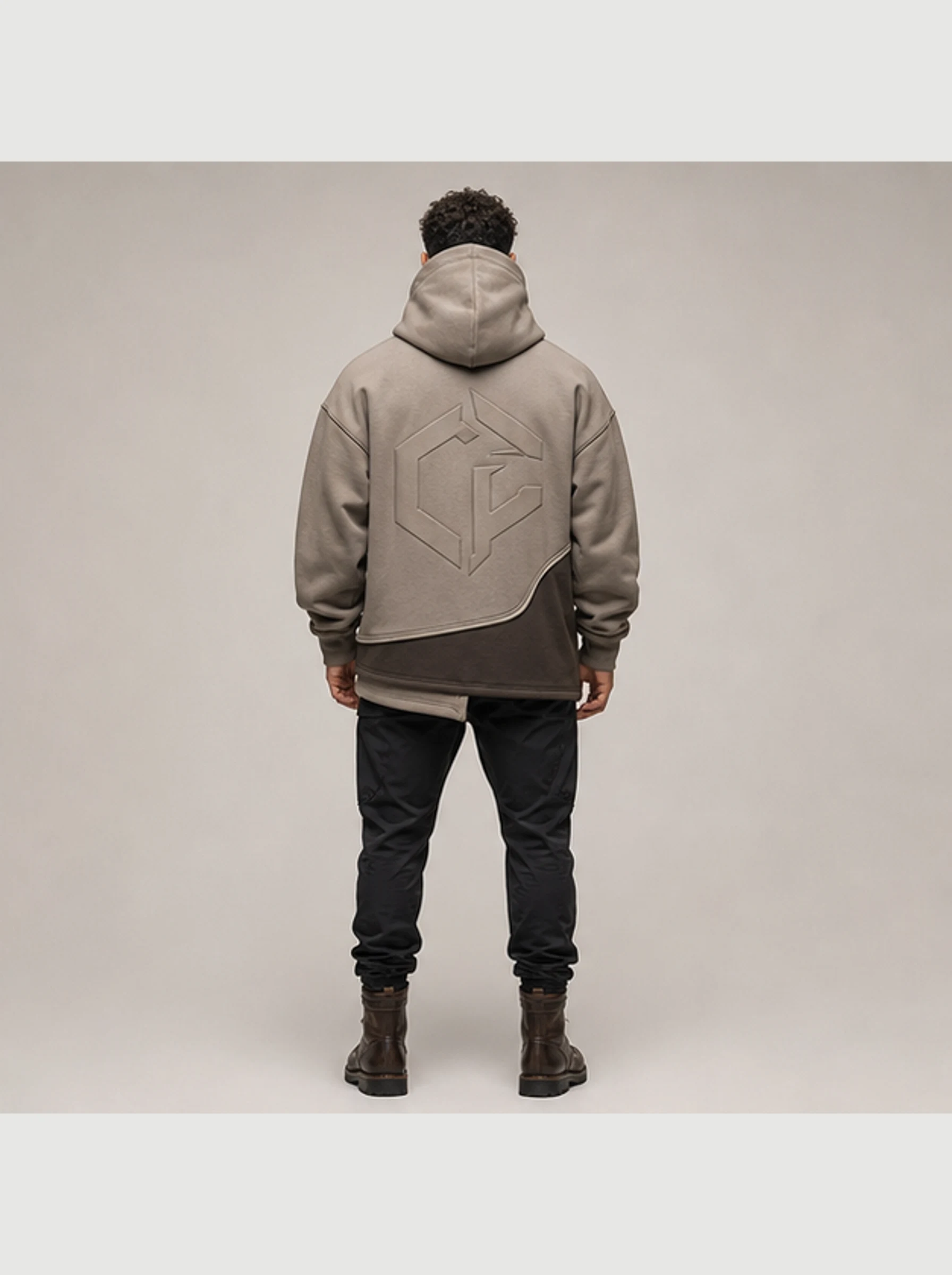 Quarry Cowl Hoodie back view - Clothixpack technical hoodie