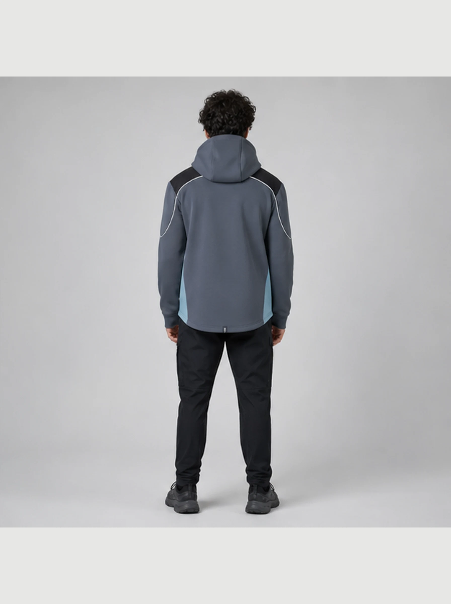 Static Arc Zip Hoodie back view - Clothixpack technical hoodie