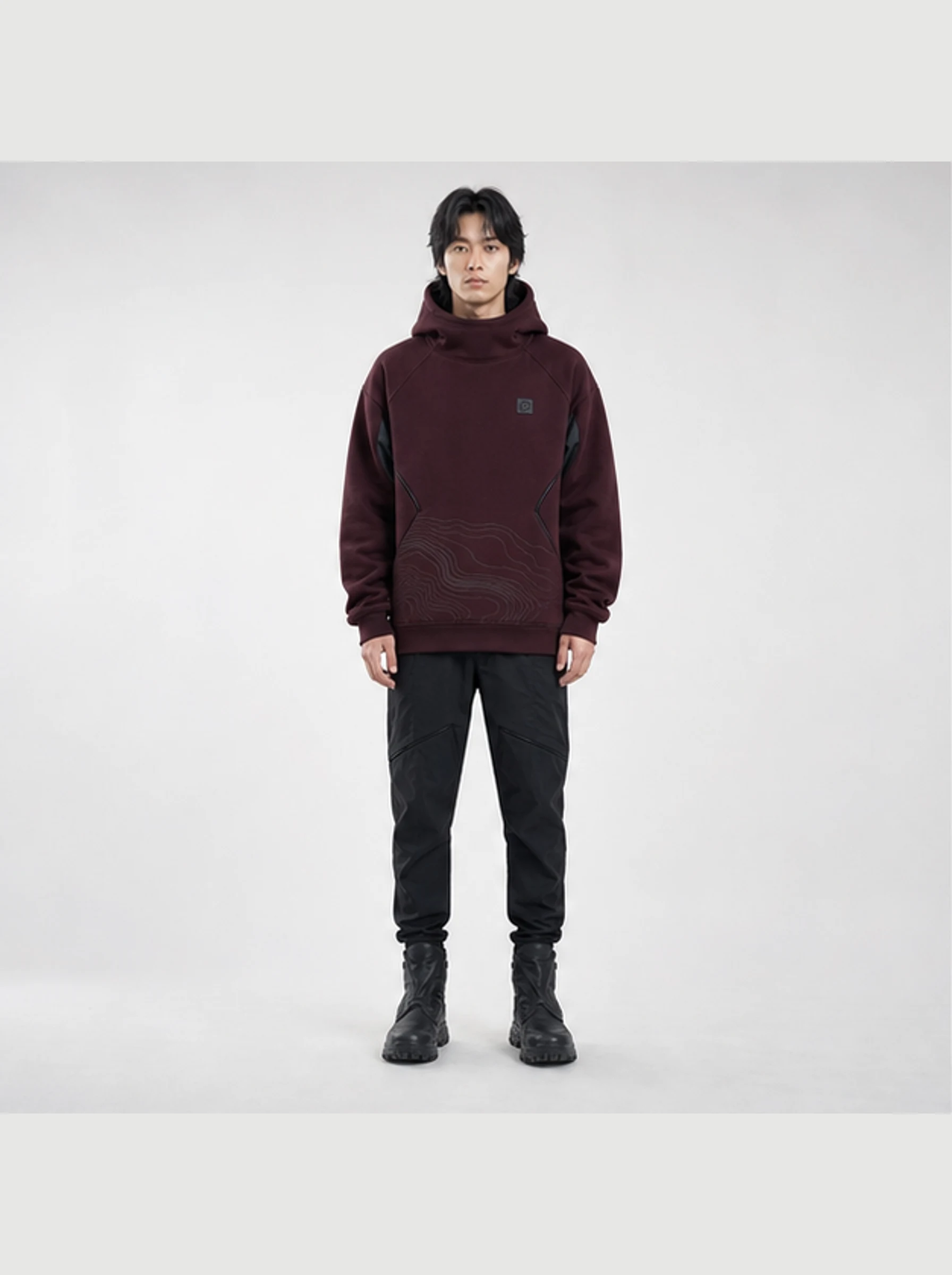 Nocturne Graphic Hoodie front view - Clothixpack technical hoodie