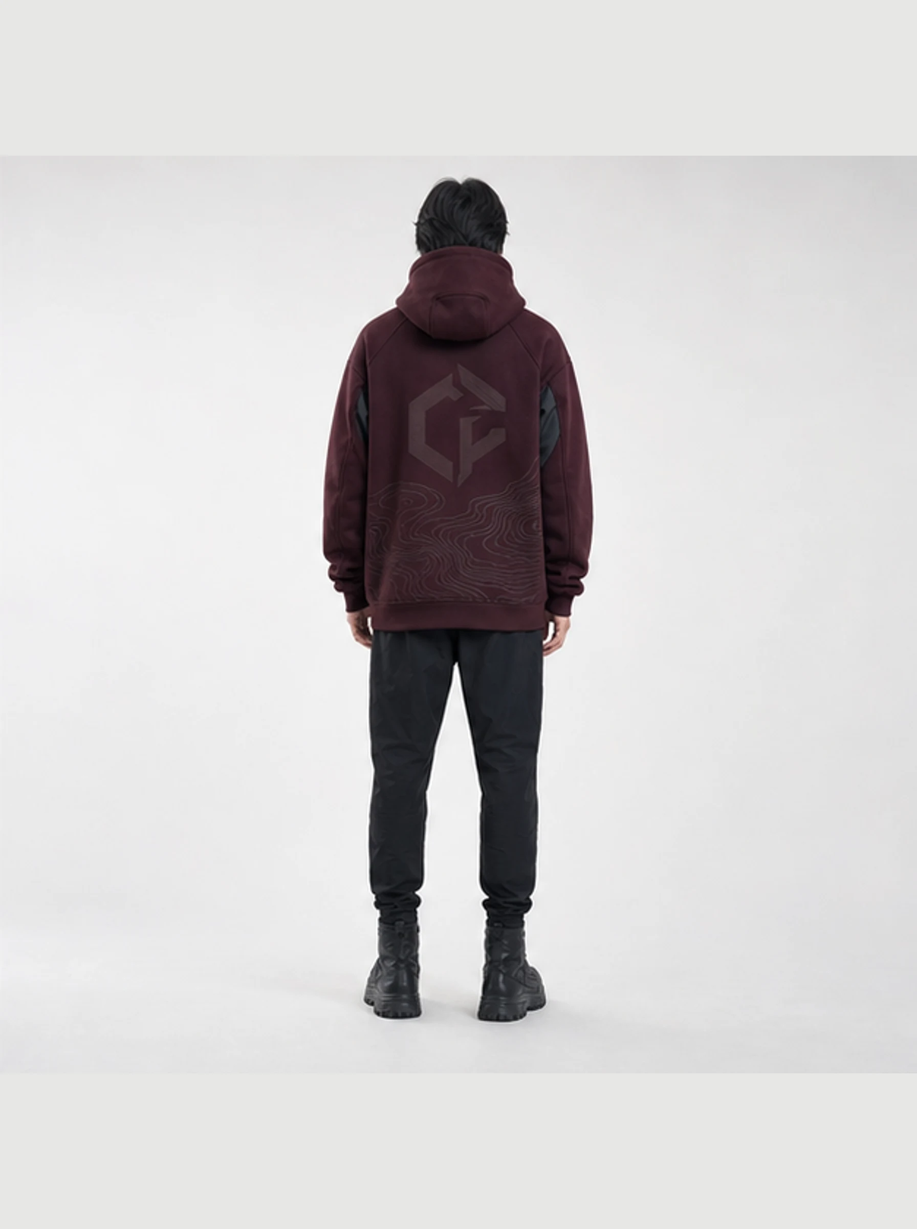 Nocturne Graphic Hoodie back view - Clothixpack technical hoodie