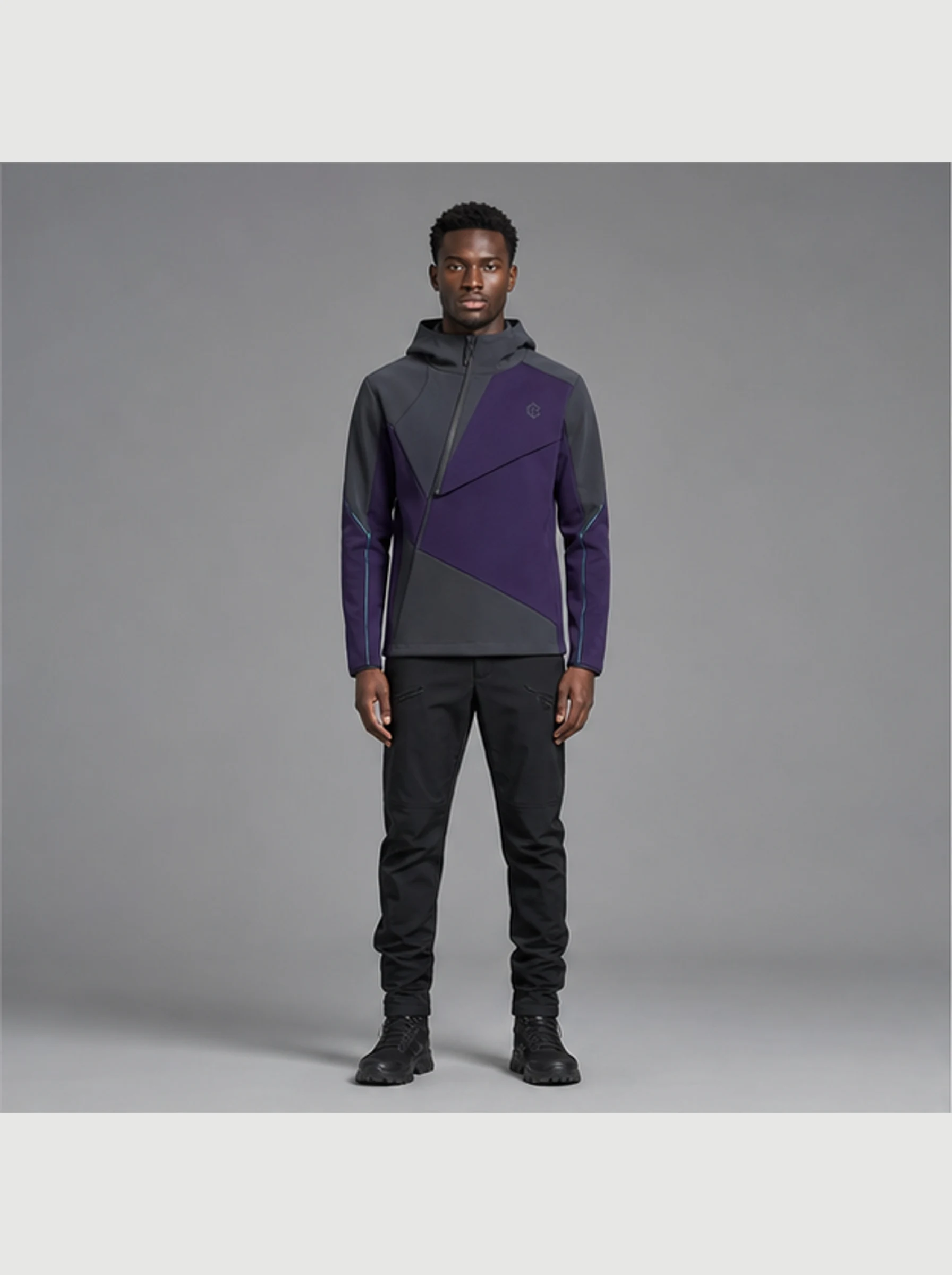 Prism Panel Hoodie front view - Clothixpack technical hoodie