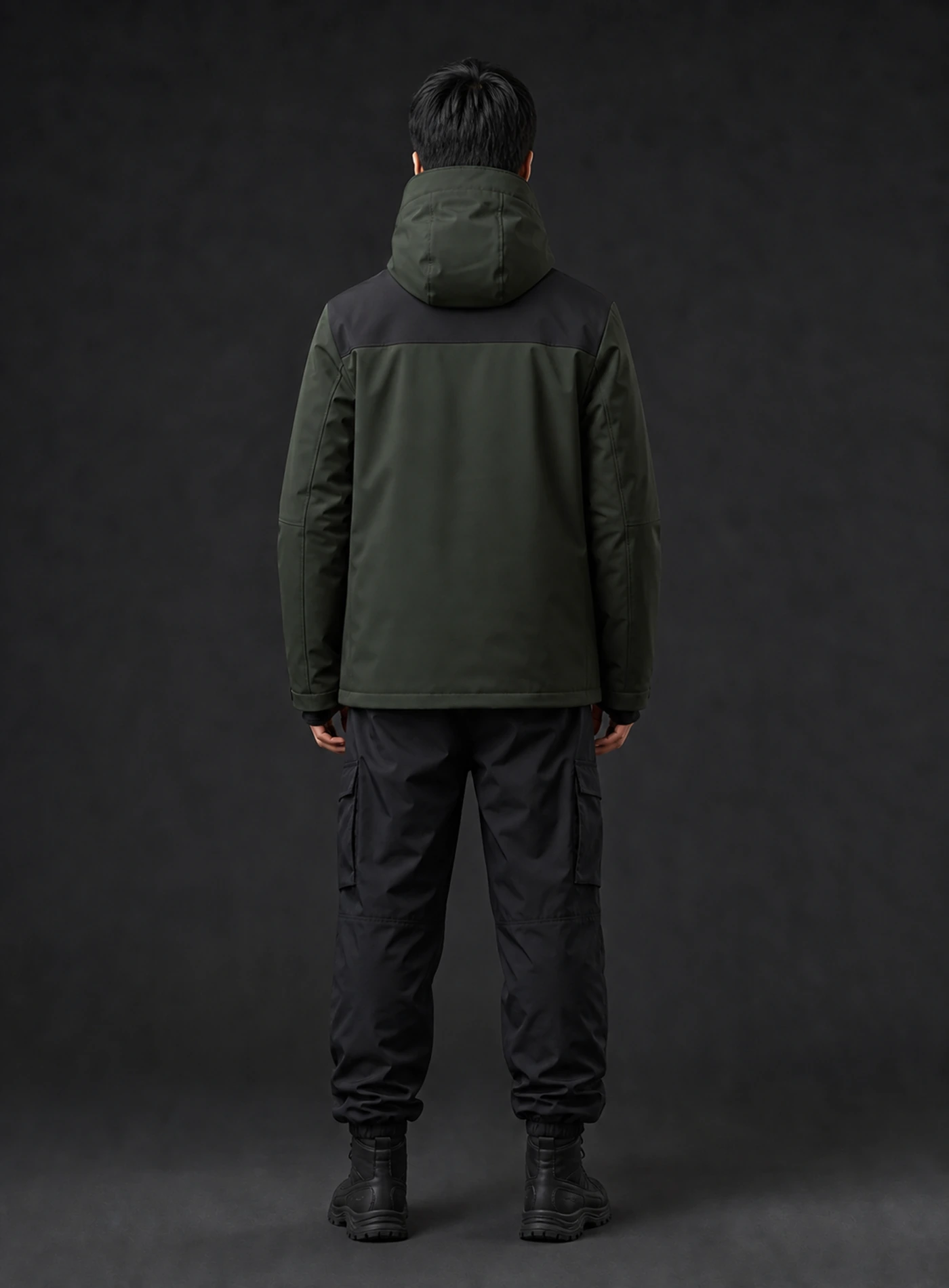 Tundra Lock Jacket back view showing matching Clothixpack technical construction
