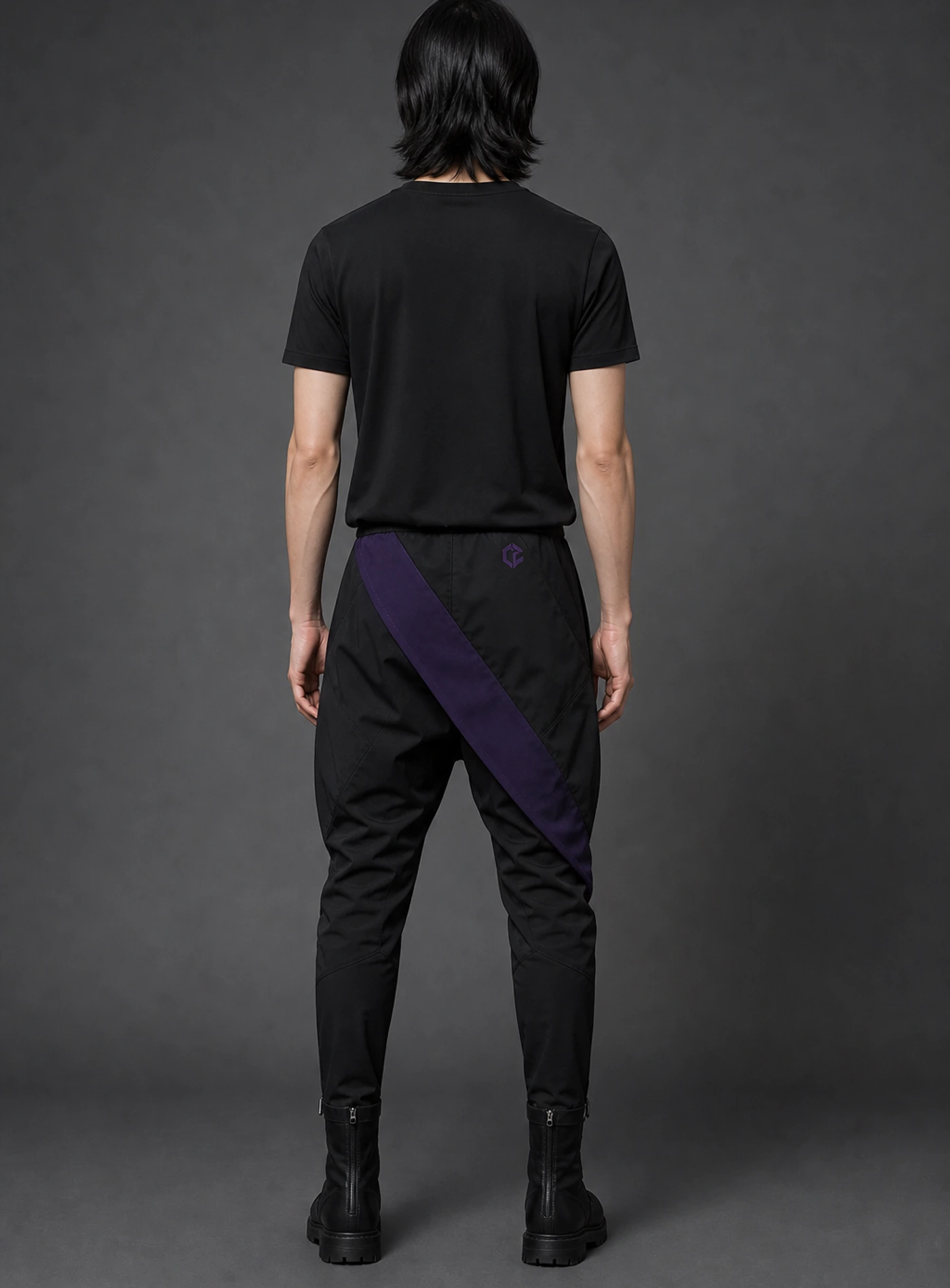 Meridian Drop-Crotch Pant back view showing rear construction