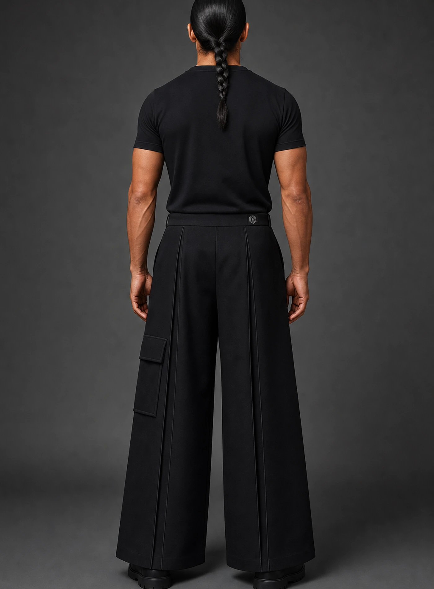 Monolith Wide-Leg Pant back view showing rear construction