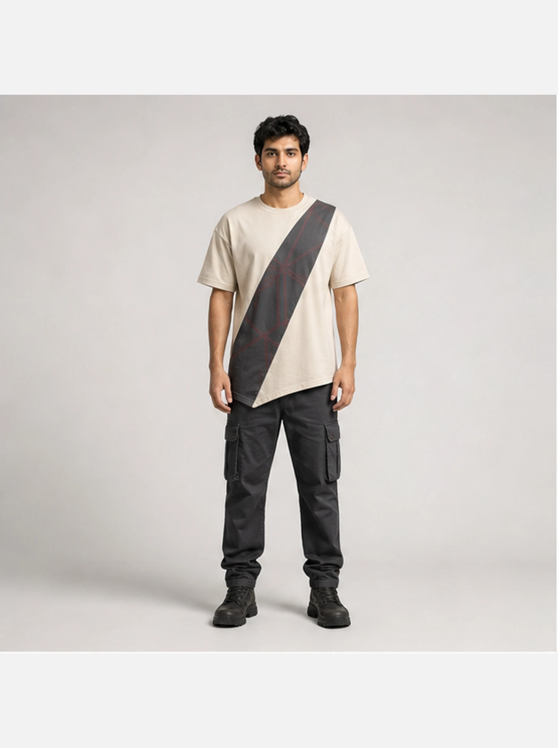 Tide Asymmetric Tee front view - Clothixpack technical shirt