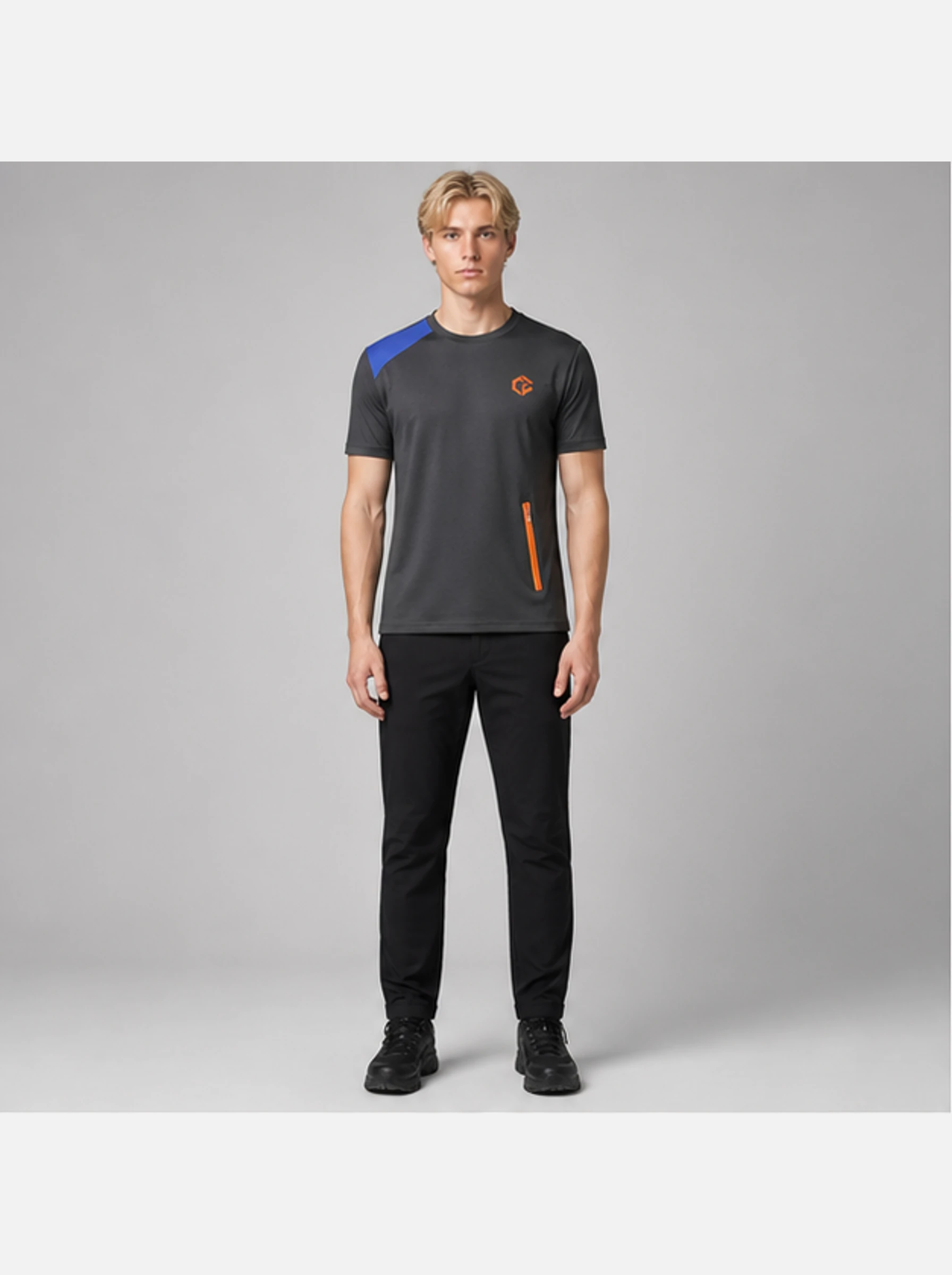 Offset Pocket Tee front view - Clothixpack technical shirt