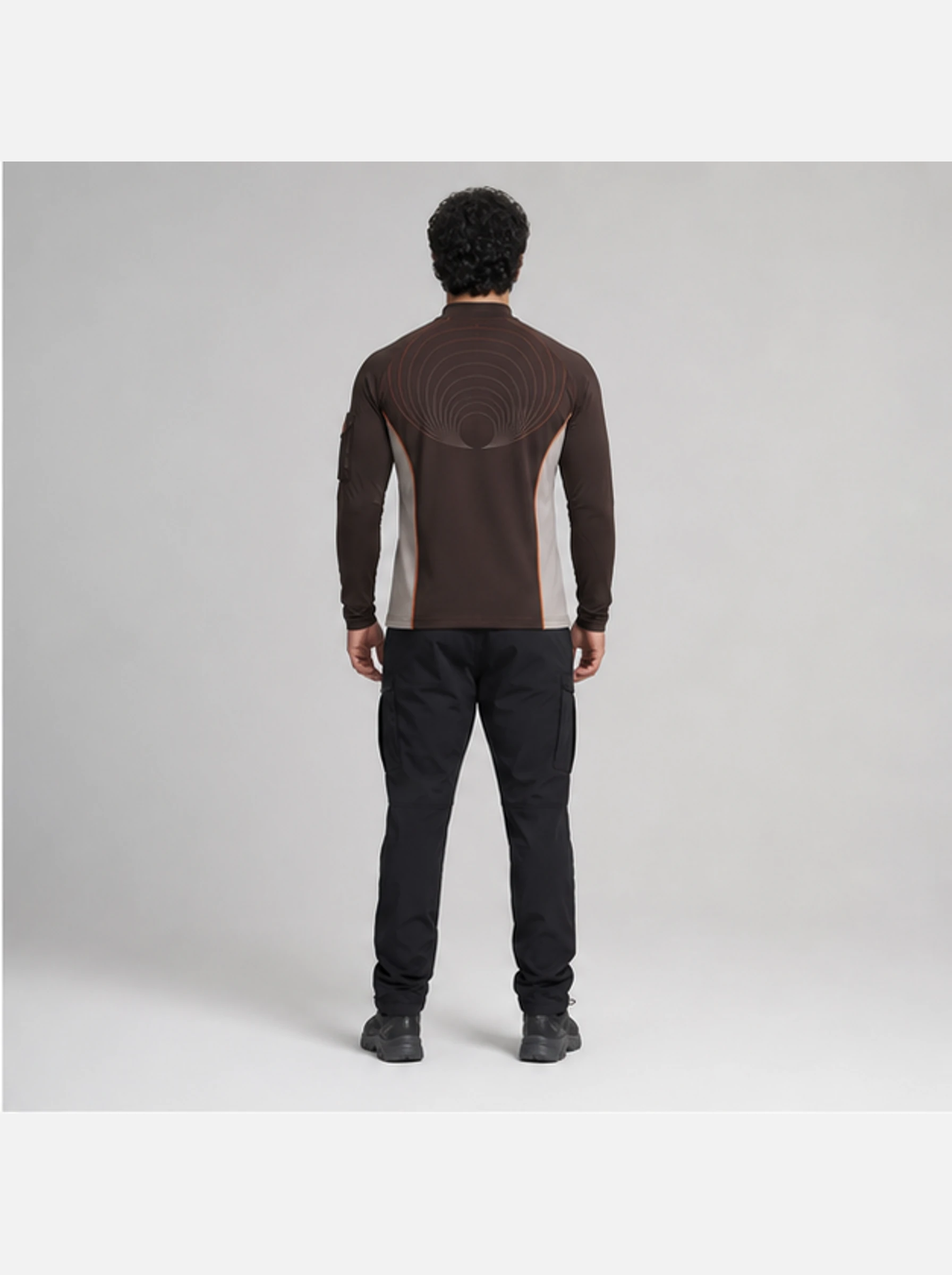 Contour Mock Longsleeve back view - Clothixpack technical shirt