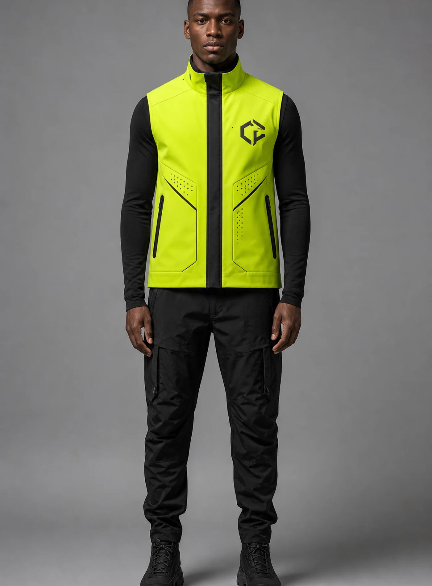 Signal Grid Vest front view - Clothixpack unique techwear vest product image